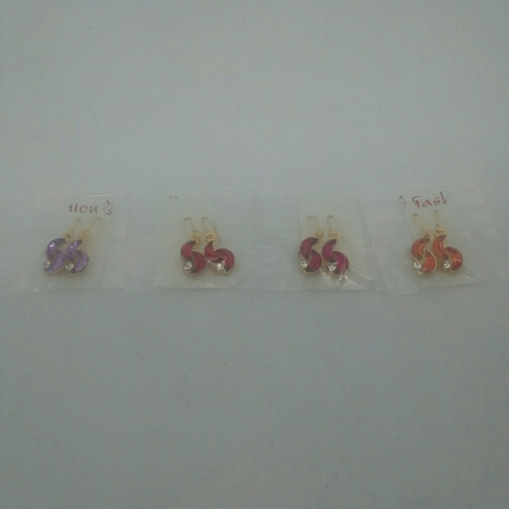 4-Piece Gold-Tone Colorful Earring Set